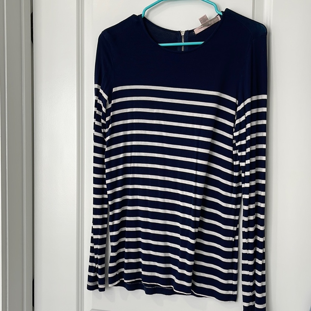 Forever21 women’s long sleeved shirt in size S. dark blue with white stripes